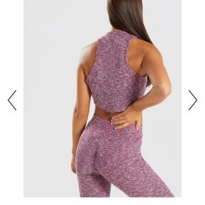 Gymshark slounge top & leggings Berry Red Marl